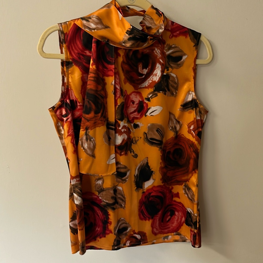St. John Floral Silk Blouse